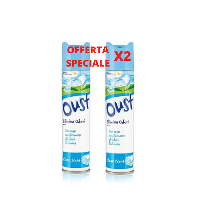 Spray Disinfettante Elimina Odori Oust 3in1 - 2 x 300 ml > SERVIZI