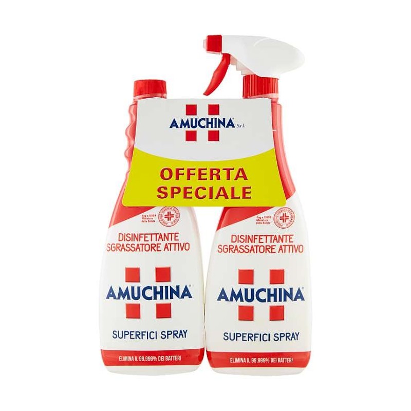 Spray Disinfettante Amuchina Sgrassatore Attivo - 750 ml x 2