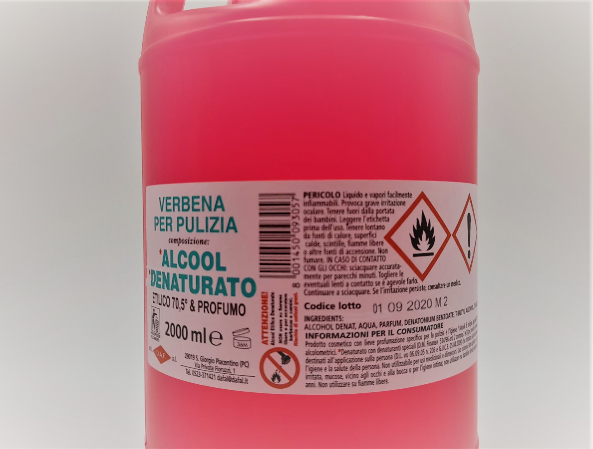 Alcool Etilico Denaturato Profumato 70° - 2 L > SERVIZI COTFASA