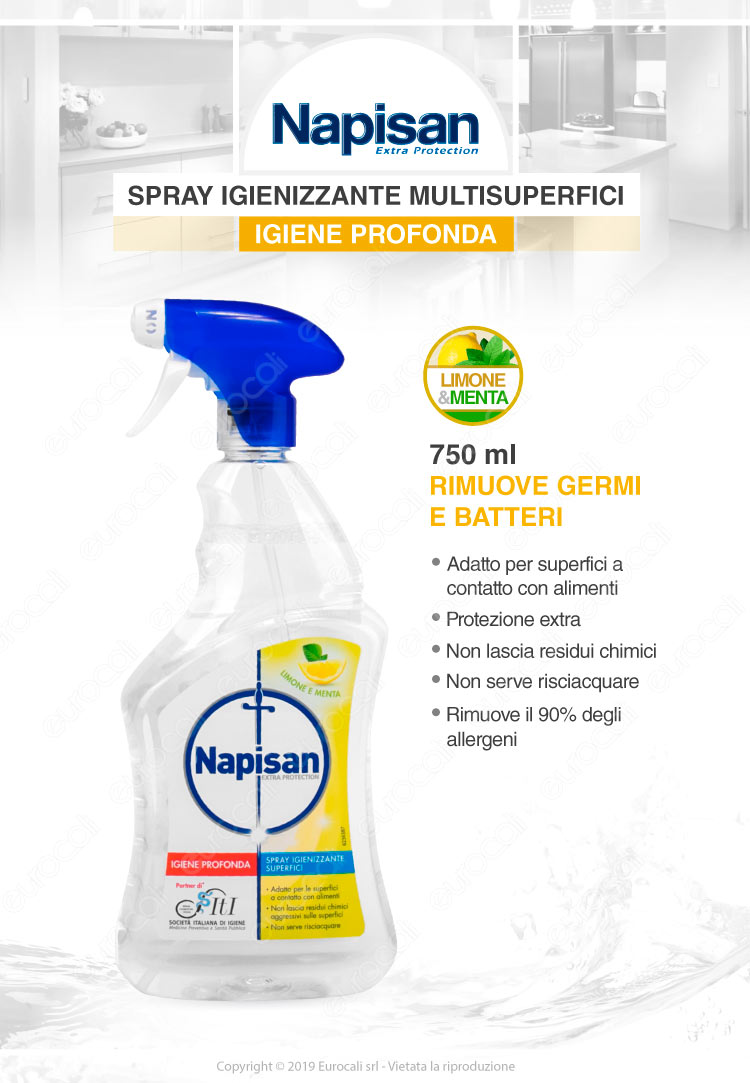 Napisan Spray Igienizzante Bagno Limone e Menta - 750 ml > SERVIZI COTFASA
