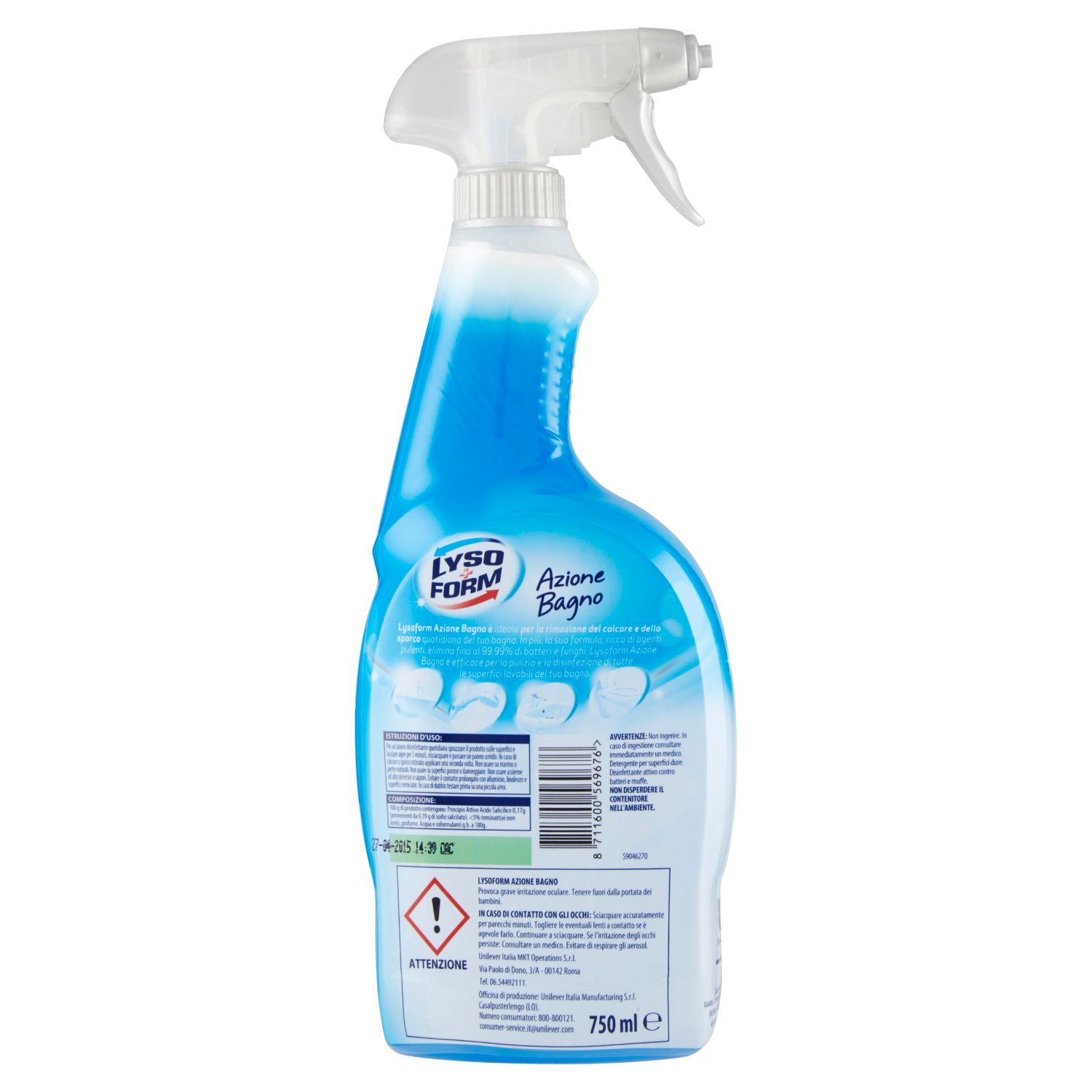 Lysoform Spray Disinfettante Azione Bagno - 750 Ml > SERVIZI COTFASA